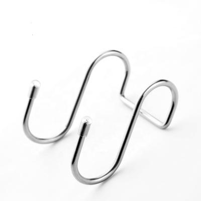 China Sustainable Hot Sale 304 Stainless Steel OEM Metal Shower Door Small Double S Hook for sale