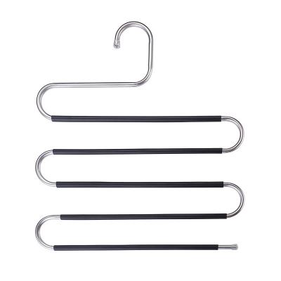 China Direct Type 5 Tier Stainless Steel Multi-Layer Storage Trouser Storage Cheap Metal Pants Hangers S Hangers for sale