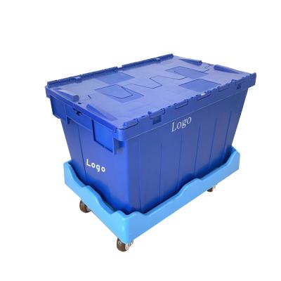 China Tamaño externo 600*400*315mm Caja de anidación apilada Cajas de plástico PP Cajas sólidas azules en venta