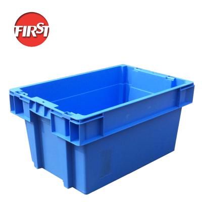 China 45L PP Nesting Stackable Plastic Fish Crate Heavy Duty Plastic Crates for sale