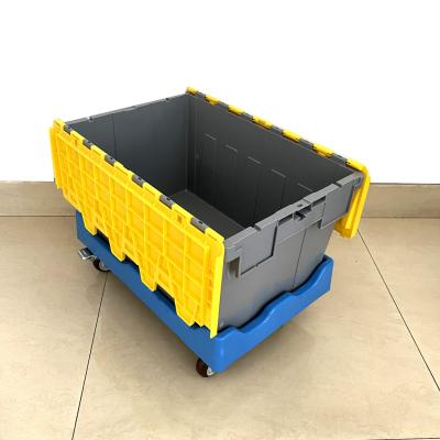 China Container de plástico de plástico com tampa e design empilhável à venda