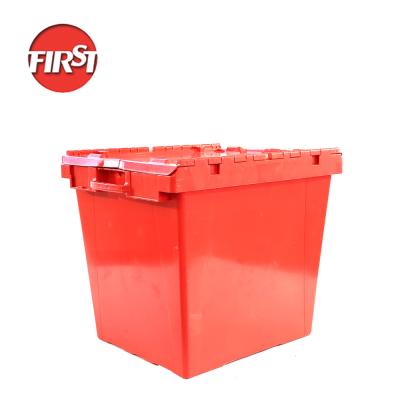 China Large Industrial Solid Box Logistics Warehouse Packaging Stack Nest Plastic Crate with Lid for sale