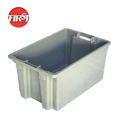 China 600x395x300mm Zware plastic verplaatsingsdozen Containers Plastic groente kratten Te koop