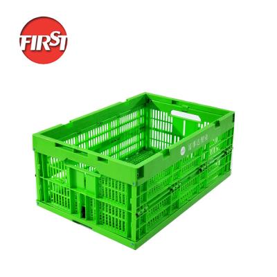 China Cajas de plástico de malla plegable de colores personalizados para frutas y verduras fáciles de transportar en venta