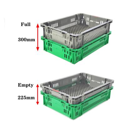 China Stackable Plastic Crate Storage Boxes Agriculture For Milk Fruits And Vegetables 690x470x150mm for sale