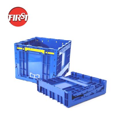 China Folding Stackable Plastic Crate Box Industrial Packaging External Size 500x500x415mm for sale