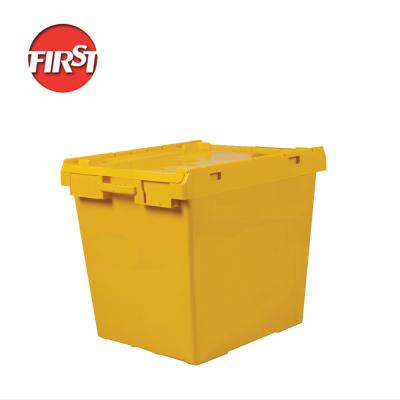 China FIRST Industrial HDPP Tote Attached Lid Nest Plastic for Easy Storage and Transportation for sale