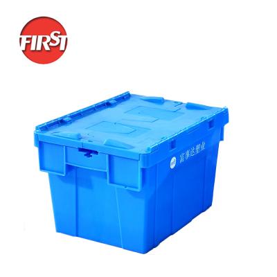 China 350*275*240mm Internal Size 21L Volume PP Material Stackable Moving Box with Attached Lid for sale