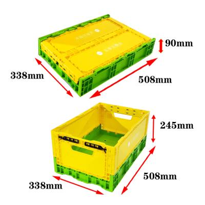 中国 重用色プラスチック収納箱 PP型 折りたたみ 508x338x100mm 販売のため