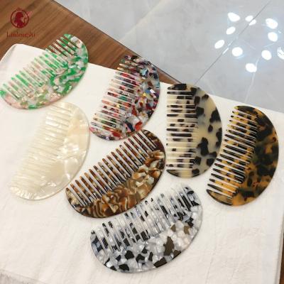 China 2022 New Design Comfortable Oval Acetate Hair Straightening Tools Thick Cellulose Oval Resin Acrylic Hair Combs For Women for sale