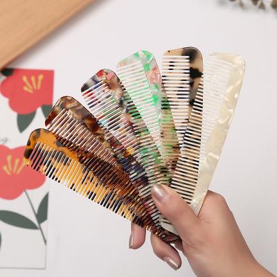 China Shell Color Long Hair Combs Comfortable High Quality Korean Marble Acetate Style Turtle Cellulose Salon Straight Hair Acrylic Comb for sale