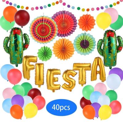 China Mexican Party Decoration 40 Pcs Fiesta Party Decoration Taco Party Supplies Fiesta Foil Balloon for sale