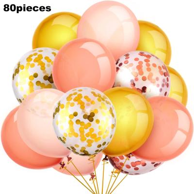 China 80Pcs Party Decoration Wedding Bridal Shower Confetti Latex Balloons Set for Wedding Graduation 4th Birthday Baby Shower July Party Decoration for sale