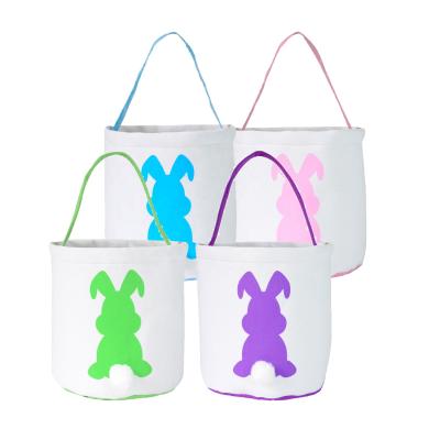 China Party Decoration Customized 2020 New Easter Bag Bunny Happy Easter Day Party Gift Bag Screen Printing Easter Basket Sequins For Kids Boy Girl for sale