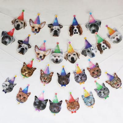 China Party Decoration Dog Puppy Cat Kitty Birthday Banner Decorations for Pet Party Supplies Decoration Set for sale