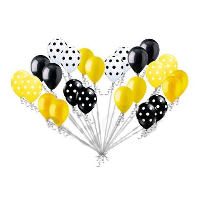 China Party Decoration 24pc Bumble Bee Inspired Latex Balloons Party Birthday Honey Bee Party Decoration Baby Shower Supplies for sale