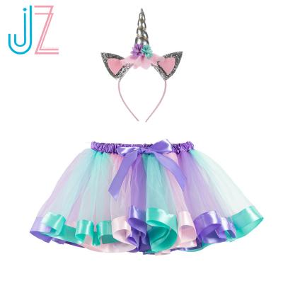 China Breathable Unicorn Dress Rainbow Tutu Skirt Set with Unicorn Headband Unicorn Birthday Tutu Skirt Birthday Party Supplies Costume Set for sale