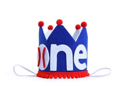 China 2020 New Products Boy's 1st Birthday Baseball Crown Party Headwear Crown Hat for Boy Baby's Gift Party Decoration Favor Photo Props for sale