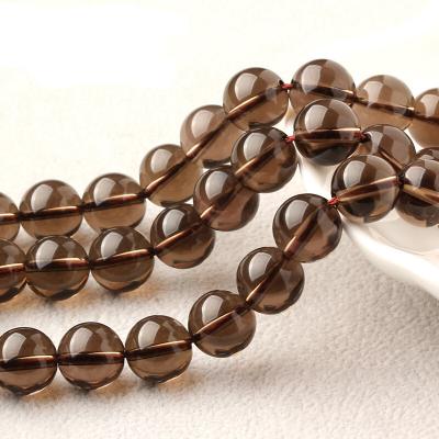 China Wholesale Round Gemstone Healing Stone Bead Crystal Beads Semi-precious 4MM 6MM 8MM Smoky Quartz Loose Beads Strand For Jewelry for sale