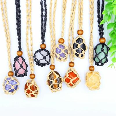 China Adjustable Vintage Length DIY Necklace Holder Rope Decor Stone Necklace Raw Stone Rope For Jewelry Making Accessories for sale