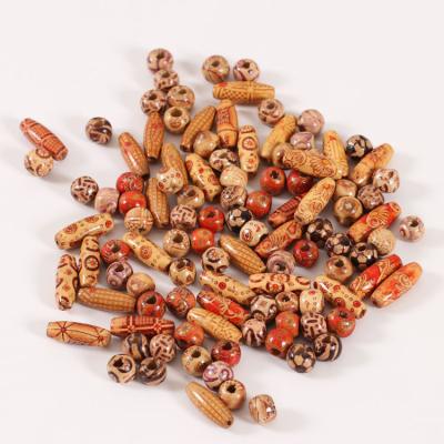 China Wholesale DIY Gift Natural Wooden Beads Round Loose Wooden Beads For Hair DIY Macrame Rosary Bracelet Necklace Mix Color Painted Wooden Beads for sale