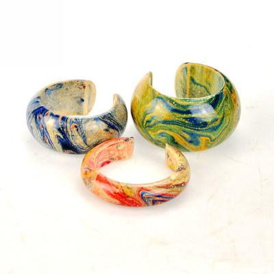 China FASHIONABLE Wooden Bangle Flower Painting Wooden Bangle Jewelry Vintage Bangle Cuff for sale