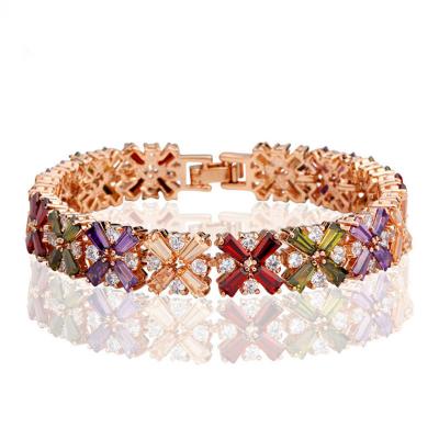 China TRENDY Light Luxury Zircon Betrayal Bracelet Girls Bracelet Multicolor Wedding Gift for sale