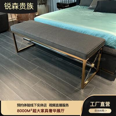 China MO LAN Italian light luxury post-modern tail stool bed bedroom modeling chair furniture can be customized in color for sale