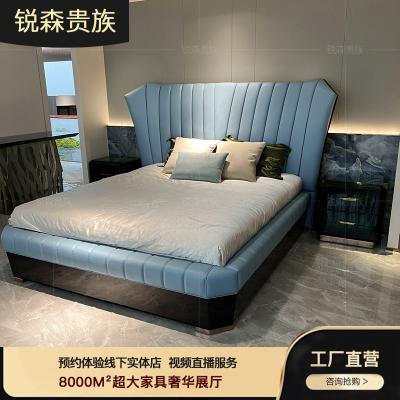 China MO LAN Italian Art Hong Bedroom 1.8m Light Luxury Other Wedding Postmodern Leather Bed Master Kong Style Bed Group for sale