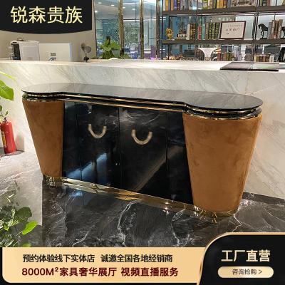 China MO LAN Light Postmodern Luxury Solid Wood Italian Dining Porch Storage Foyer Room Divider Side Cabinet Decoration Zhuo Cabinet for sale