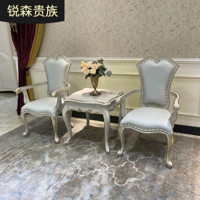 China MO LAN European style living room balcony home sale office sales negotiation table solid wood model lounge chair for sale