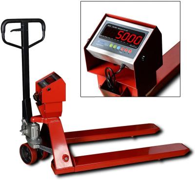 China Steel Iron Forklift Scales and Pallet Scales Service Precision Cargo Weighing Pallet Truck with Weighing Scale for sale