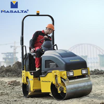 China Building Material Stores Masalta Asphalt Rollers MDR90 Hinged Double Drum Road Roller Small Tandem Compacting Machine Driving Compactor for sale