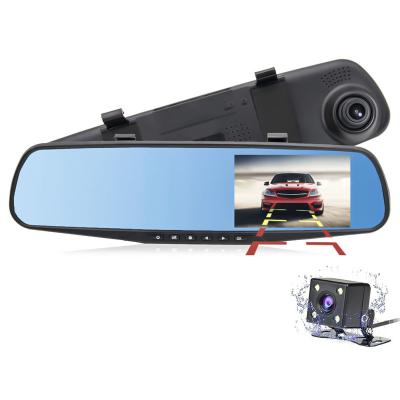 China Loop Recording 4.3 Inch 1080P Car Rearview Mirror Car Dvr Full HD 1080p Driving VCR Camera Car Reversing Image Dual Lens Dash Cam for sale