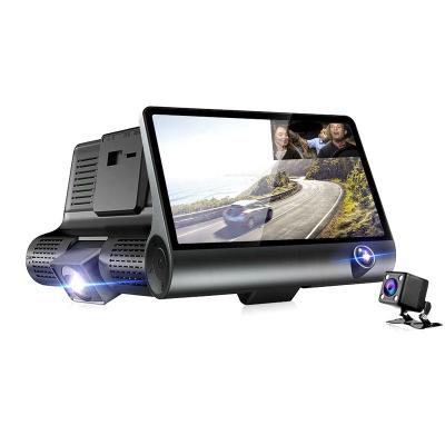 China 3 Full Lens FHD 1080P Car Dash Cam 4 Inch Car DVR Dash Streaming Media Driving Recorder Car Camera Dual Cam for sale