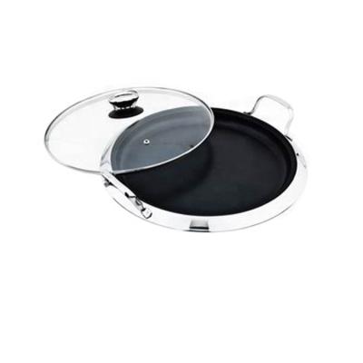 China Sustainable Kitchen Double Ear Stainless Steel Side Stove With Non Stick Liner for sale