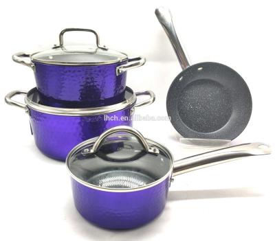 China HOT SELLING COOKWARE ALUMINUM DISHES SUSTAINABLE SET WITH SS HANDLE for sale