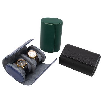 Chine Travel Watch Case For Men Ready To Ship Low Moq 2 Slot Travel Watch To Roll Case For Men à vendre