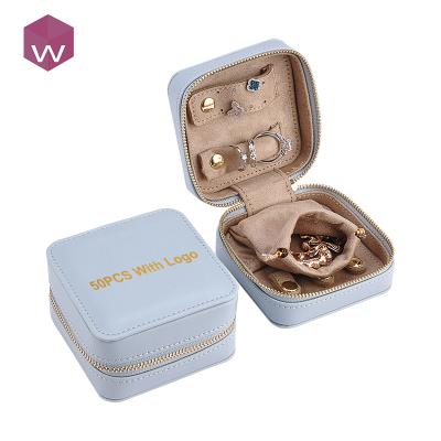 Chine Wholesale Recyclable Zipper Jewelry Organizer Case Travel Portable Leather Jewelry Box Small à vendre