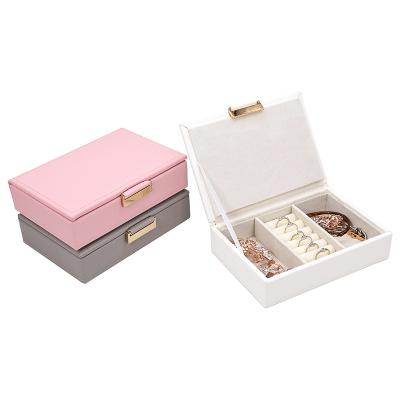 China Recyclable PU Leather Jewelry Case Organizer Jewelery Storage Box For Women for sale