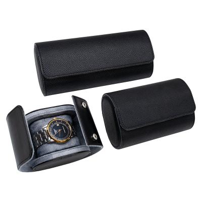 China Watch Rolled Custom High Quality Black Leather Box 1 PU Travel Watch Case 2 3 Slots Luxury Watch Rolled for sale