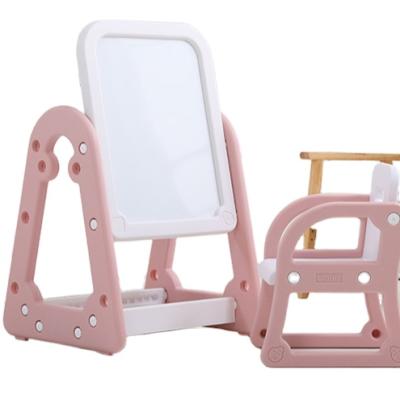 China For Baby Play New Design Kids White Board Adjustable Multi-fuctional Magnetic Painting Drawing Board With Table And Chair for sale