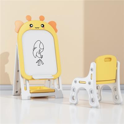 China For Baby Game Kids Adjustable Multifunctional Magnetic Drawing Painting Board With Table And Chair Preschool Drawing Board for sale