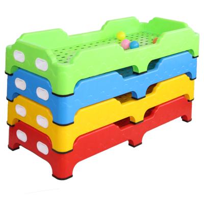 China Multi Styles Of Environmentally Friendly Kids Indoor Safe Kindergarten Colors Nap Children Plastic Bed for sale