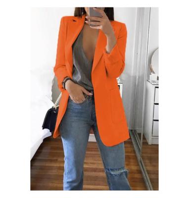 China New Women's Anti-Wrinkle Office Blazer Lady Lapel Long Sleeve Coat Cardigan Suit Coat Casual Tops Slim Slim Solid Color Jacket for sale