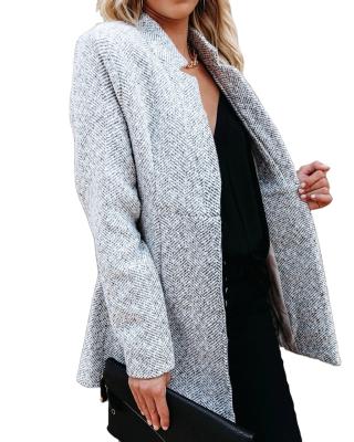 China 2021 Autumn Breathable Casual Fashion V-Neck Ladies Long Knitwear Cardigan Women Sweater Sweater Cardigans Coats With Pockets for sale