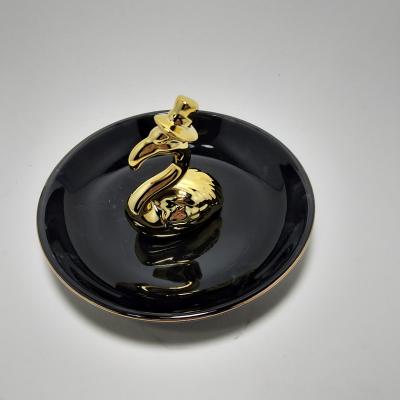 China Hot Sales Ceramic Design Ring Holder Jewelry Tray Jewelry Holder Ceramic Tray for sale