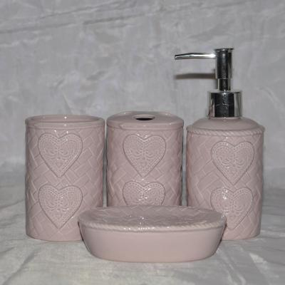 China Sustainable High Quality Cheap Bathroom Ceramic Accessories 4 Pieces Ware Set Bathroom for sale