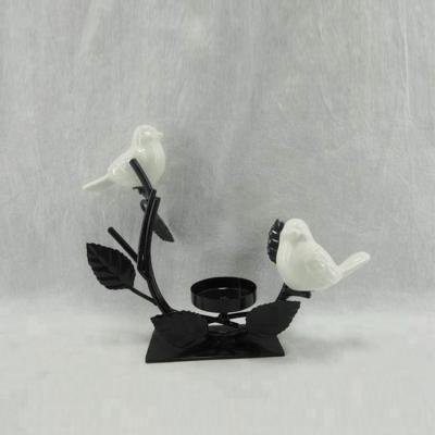 China Eco-friendly Metal Iron Spring Decorative Bird Candle Holder Stick for sale