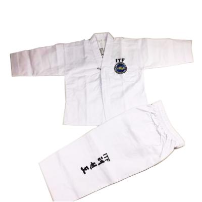 China Customized wholesale high quality durable/comfortable/breathable/lightweight ITF training dobok Taekwondo uniform for coaches or masters for sale